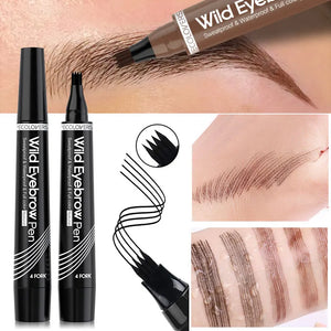 4 Points Eyebrow Pen Long Lasting Liquid Eyebrow Tattoo Pen Cosmetic Waterproof Microblading Eyebrow Pencil