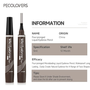 4 Points Eyebrow Pen Long Lasting Liquid Eyebrow Tattoo Pen Cosmetic Waterproof Microblading Eyebrow Pencil