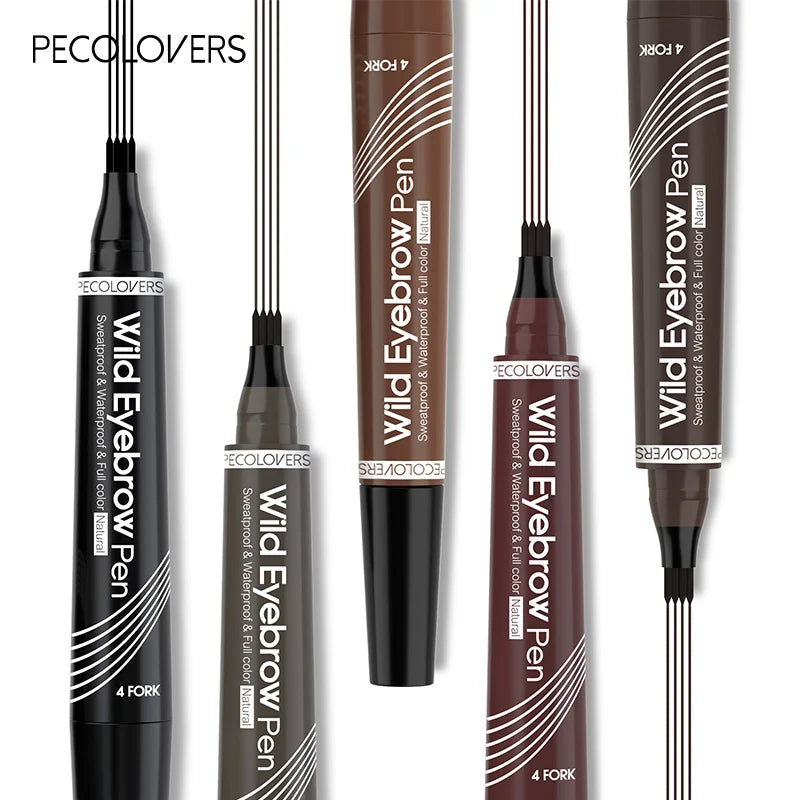 4 Points Eyebrow Pen Long Lasting Liquid Eyebrow Tattoo Pen Cosmetic Waterproof Microblading Eyebrow Pencil