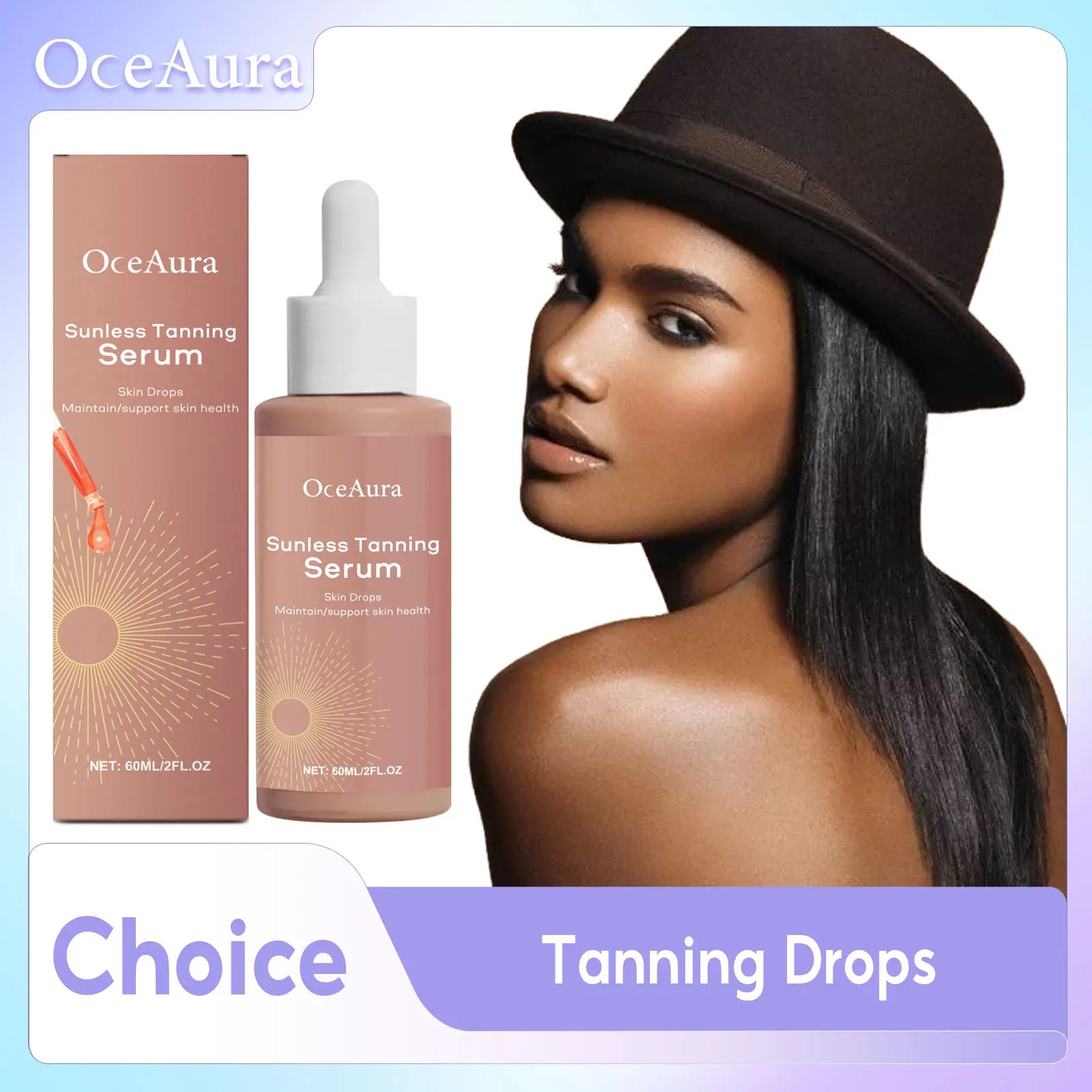 Body Facial Self Tanning Drops Promote dark skin Moisturize Relief dryness Natural Bronzer Prevent Sunburn Sunless Tan Products