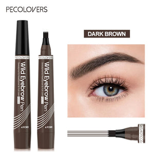4 Points Eyebrow Pen Long Lasting Liquid Eyebrow Tattoo Pen Cosmetic Waterproof Microblading Eyebrow Pencil