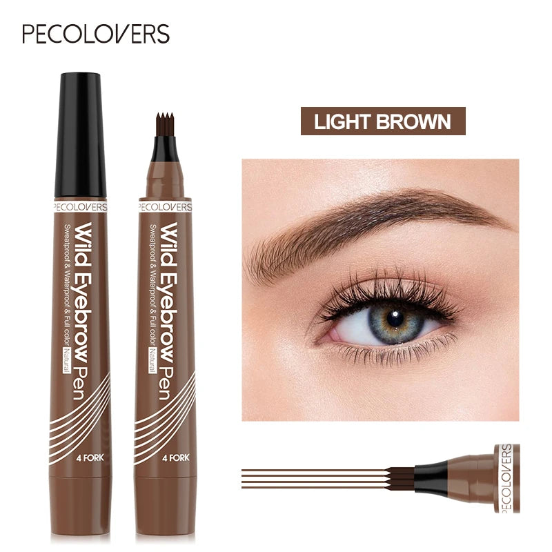 4 Points Eyebrow Pen Long Lasting Liquid Eyebrow Tattoo Pen Cosmetic Waterproof Microblading Eyebrow Pencil