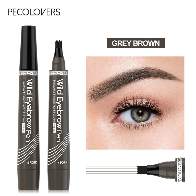 4 Points Eyebrow Pen Long Lasting Liquid Eyebrow Tattoo Pen Cosmetic Waterproof Microblading Eyebrow Pencil
