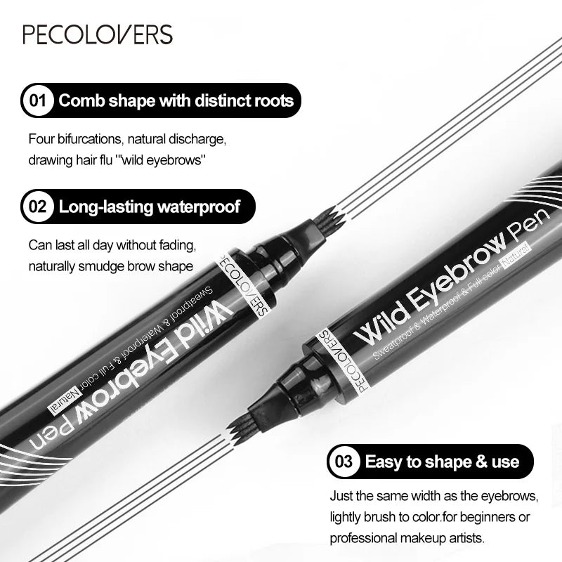 4 Points Eyebrow Pen Long Lasting Liquid Eyebrow Tattoo Pen Cosmetic Waterproof Microblading Eyebrow Pencil