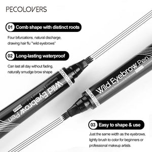 4 Points Eyebrow Pen Long Lasting Liquid Eyebrow Tattoo Pen Cosmetic Waterproof Microblading Eyebrow Pencil