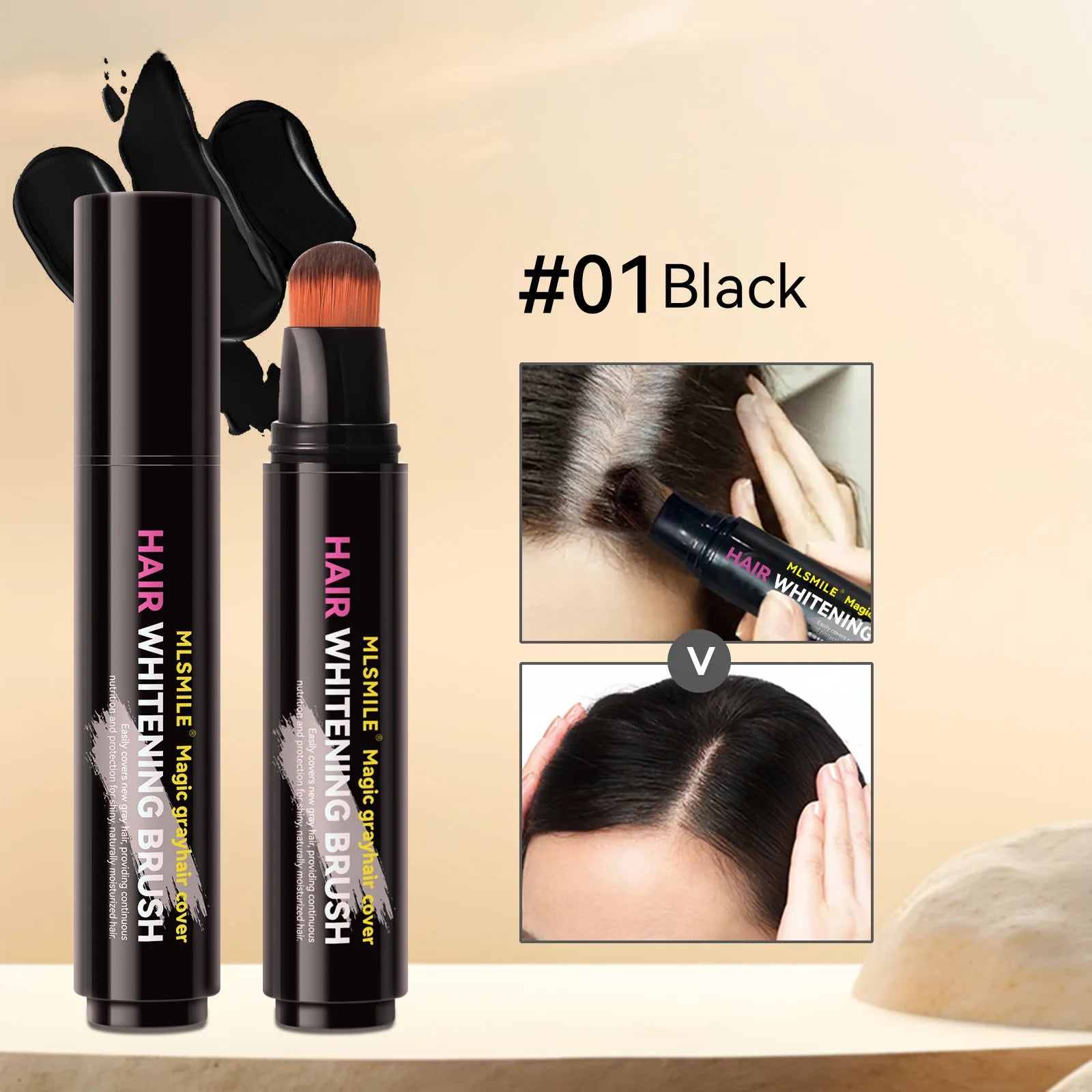 4 color convenient hair dye to cover white hair Care Hair dye Cream local touch up stick disposable hair dye pen