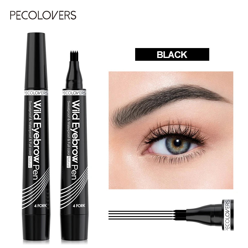 4 Points Eyebrow Pen Long Lasting Liquid Eyebrow Tattoo Pen Cosmetic Waterproof Microblading Eyebrow Pencil