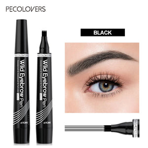 4 Points Eyebrow Pen Long Lasting Liquid Eyebrow Tattoo Pen Cosmetic Waterproof Microblading Eyebrow Pencil