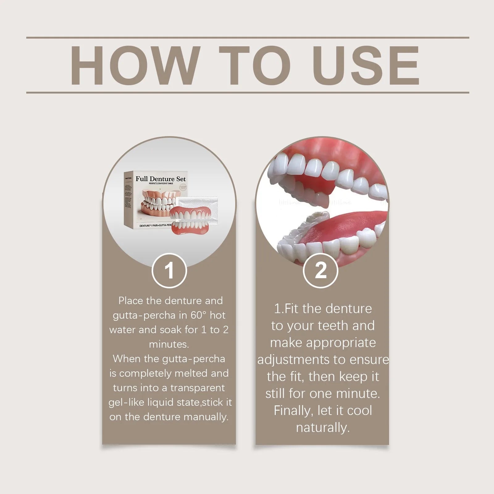 Advanced Customized Full Denture Set, Silicone Reline Denture Set, Soft and Comfortable, Denture Silicone Reline Kit for Men & W