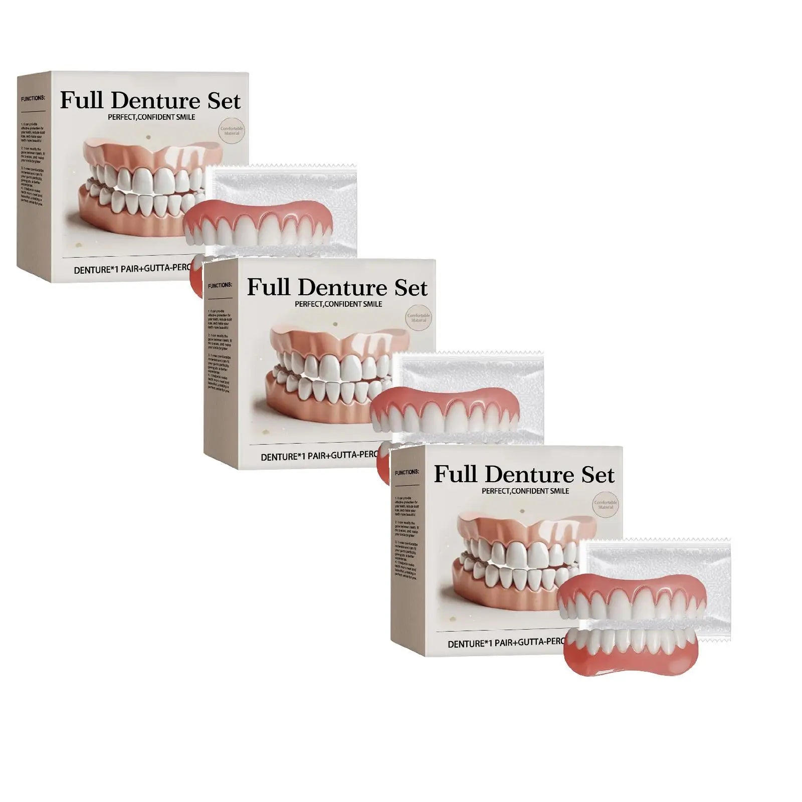 Advanced Customized Full Denture Set, Silicone Reline Denture Set, Soft and Comfortable, Denture Silicone Reline Kit for Men & W
